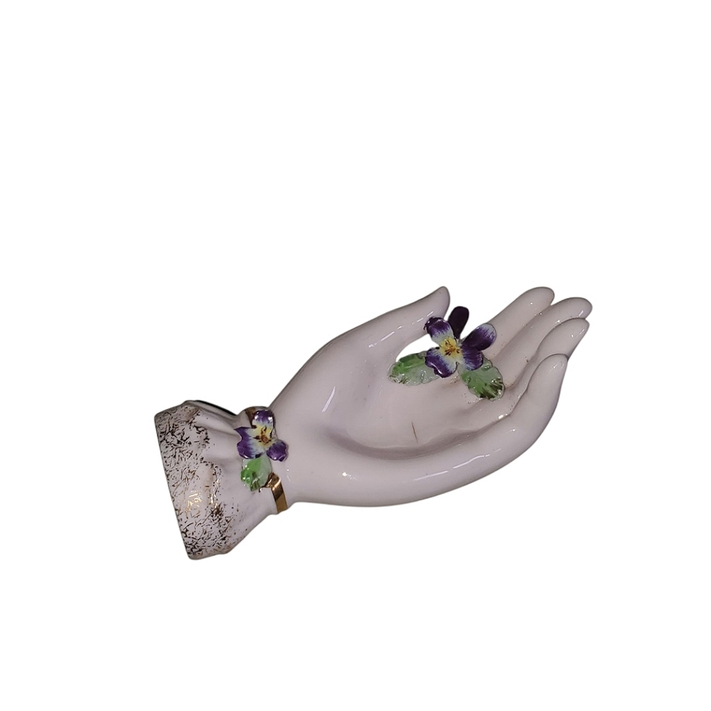 Vintage Lefton China Hand Trinket Holder